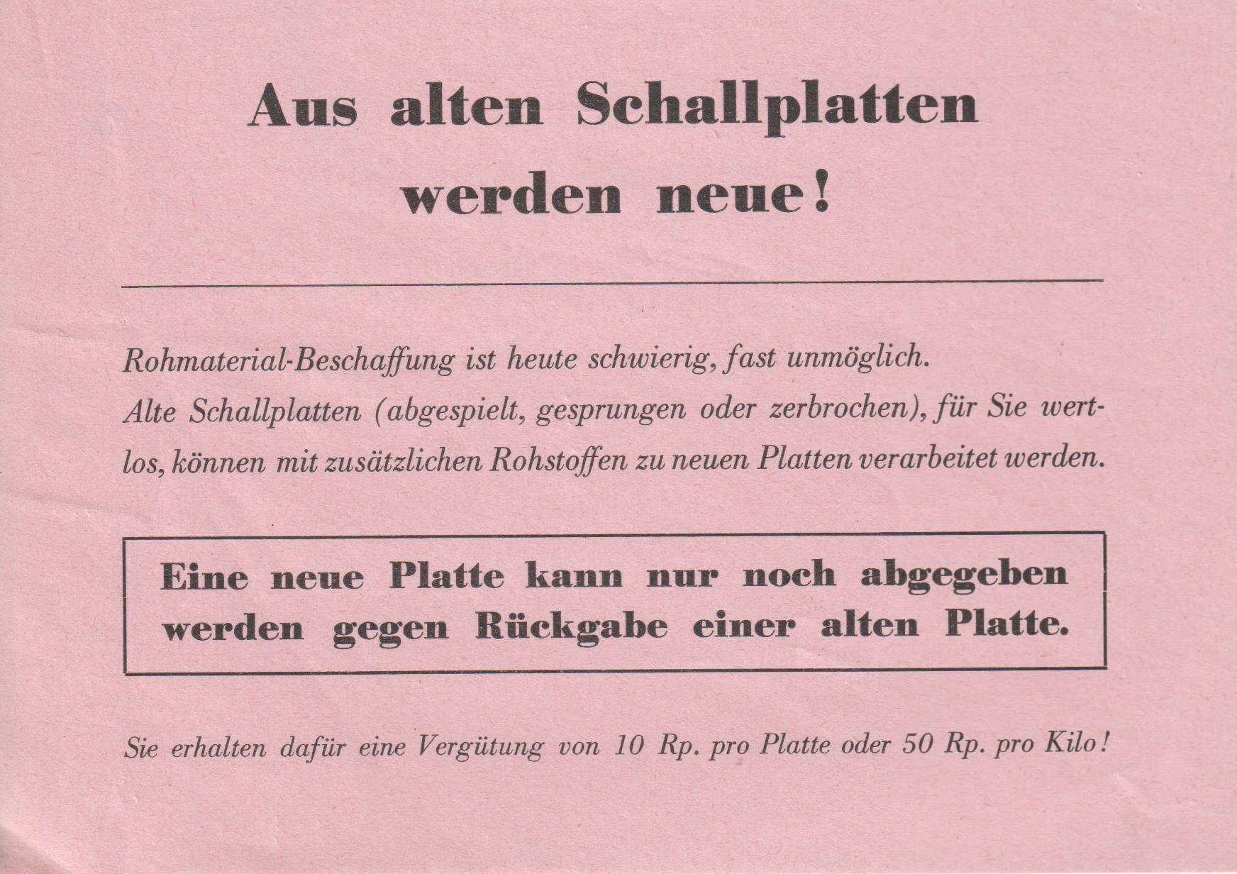 Neue Platten gegen alte